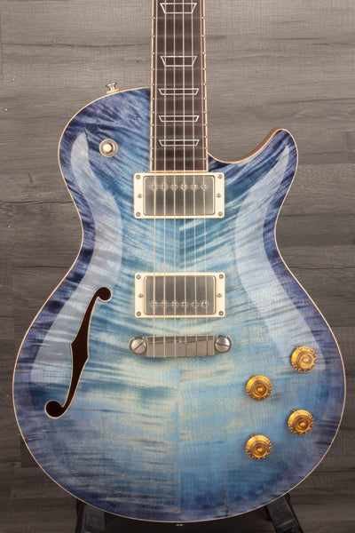 Patrick James Eggle Macon Carved Top - Semi Blue Burst s#30978