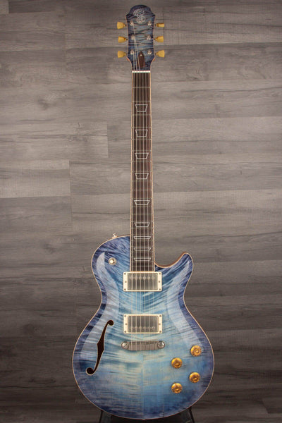 Patrick James Eggle Macon Carved Top - Semi Blue Burst s#30978