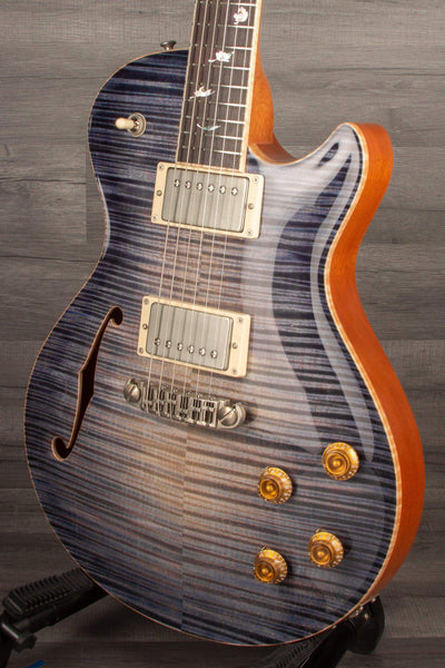 Patrick James Eggle Macon Carved Top Semi Electric Guitar - Blue Burst, Falling Leaves s#30846