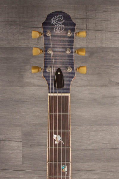 Patrick James Eggle Macon Carved Top Semi Electric Guitar - Blue Burst, Falling Leaves s#30846