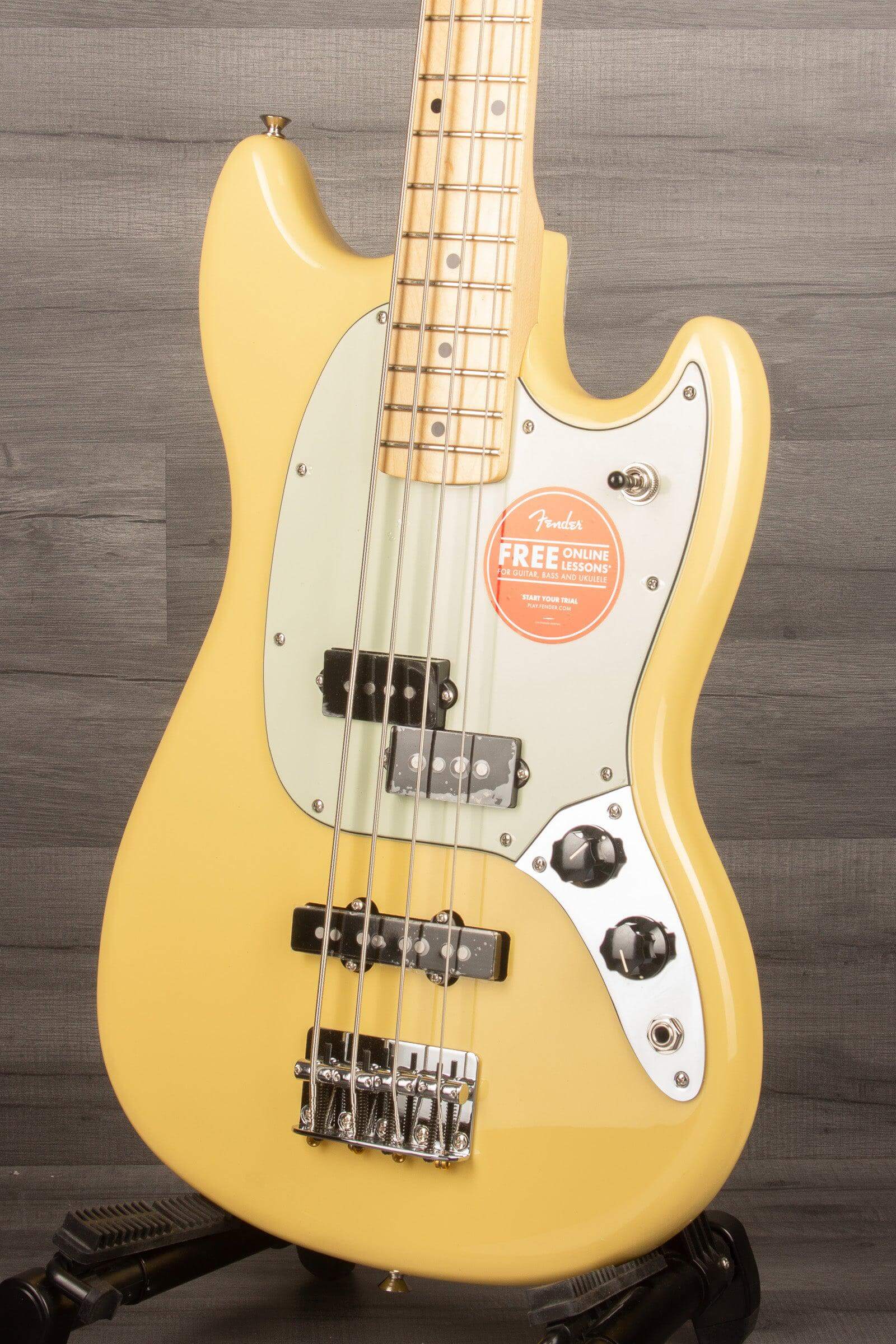 Fender Special Edition Mustang PJ Bass Guitar - Buttercream, Maple Fingerboard