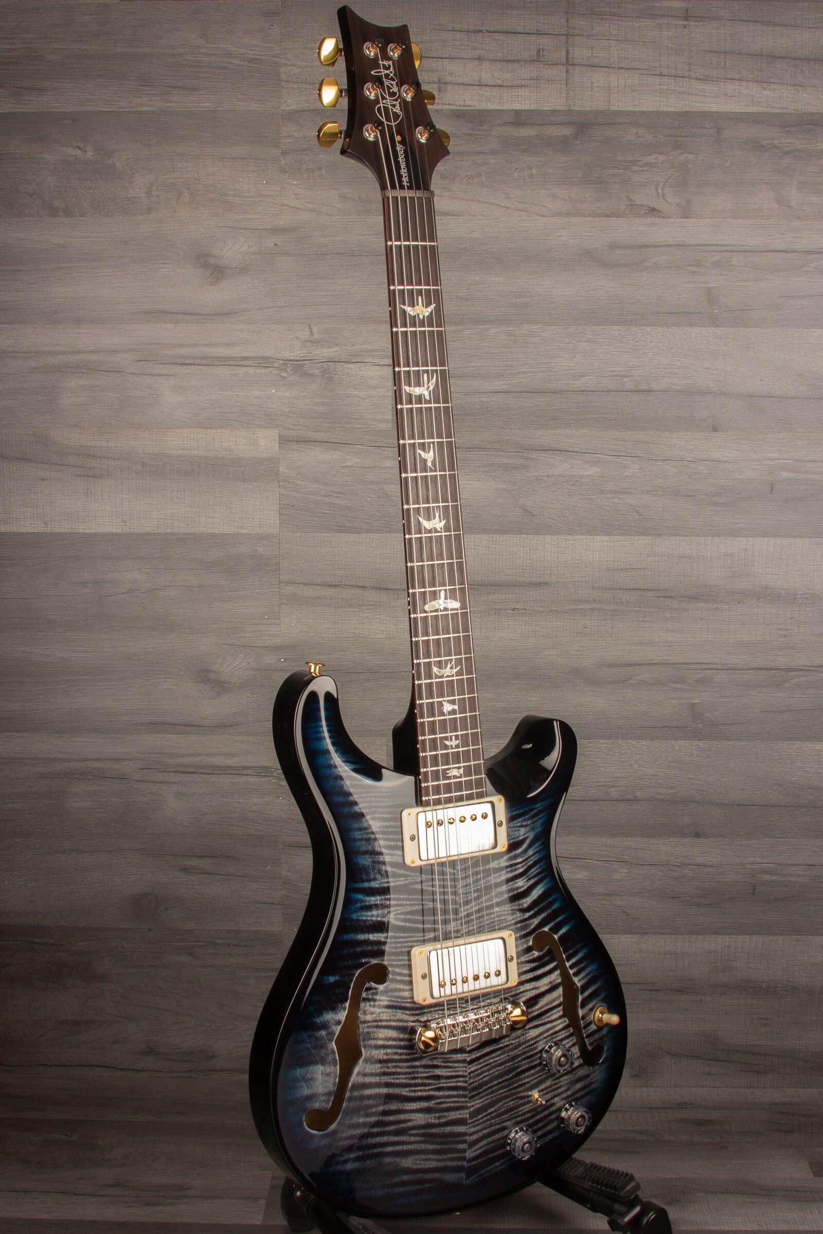 PRS Hollowbody II Piezo 10 top Charcoal Blueburst