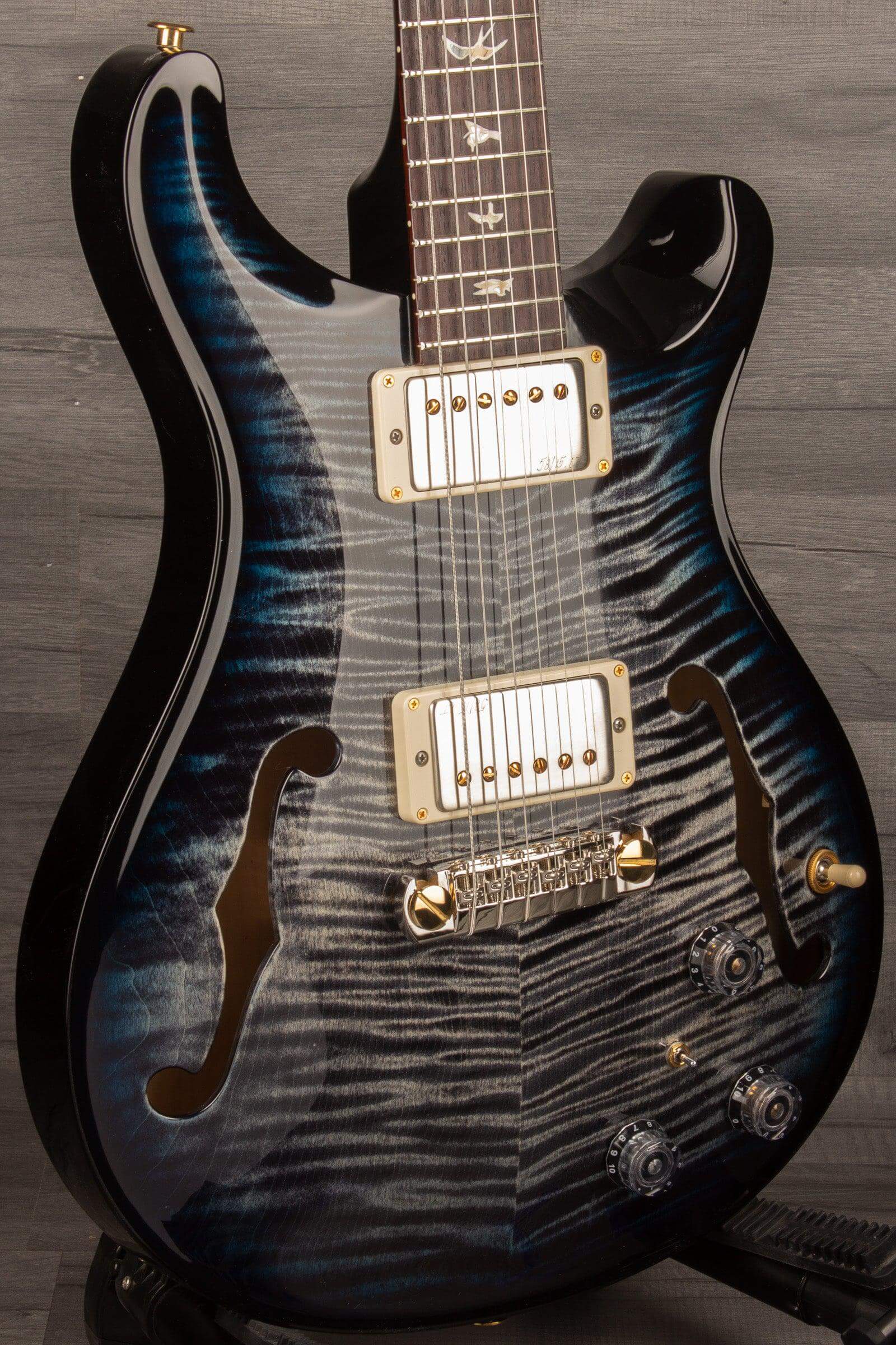 PRS Hollowbody II Piezo 10 top Charcoal Blueburst