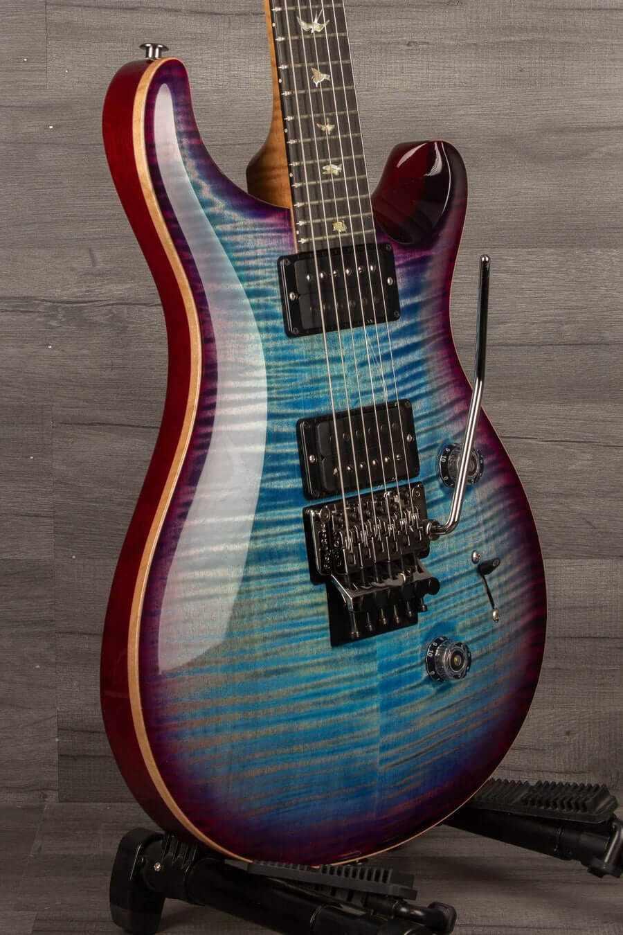 * B-stock PRS - Wood Library Custom 24 Floyd Aquabluex Purple Burst #0359688