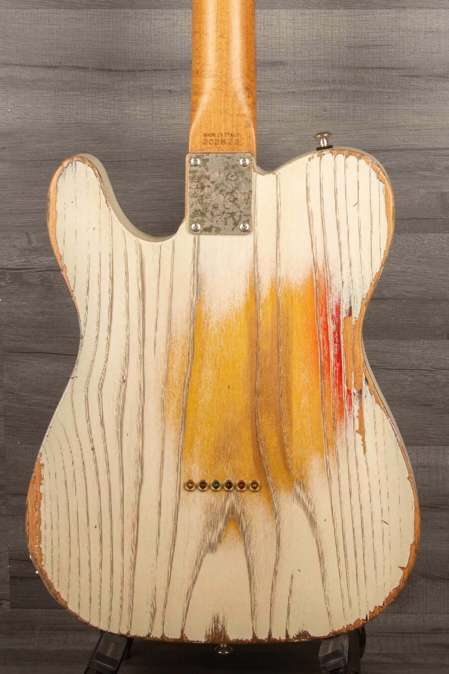 Paoletti Lounge Series Nancy Electric Guitar, Heavy Relic White over Sunburst s#202823