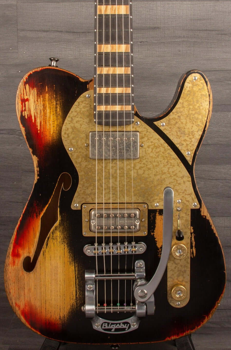 Paoletti Lounge Series Nancy Electric Guitar, Heavy Relic Black over Sunburst s#196522