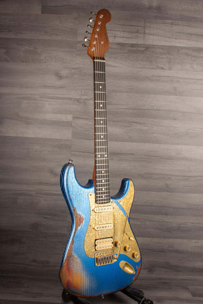 Paoletti Loft Series Alfa HSS Electric Guitar - Firemist Blue over Sunburst s#197122