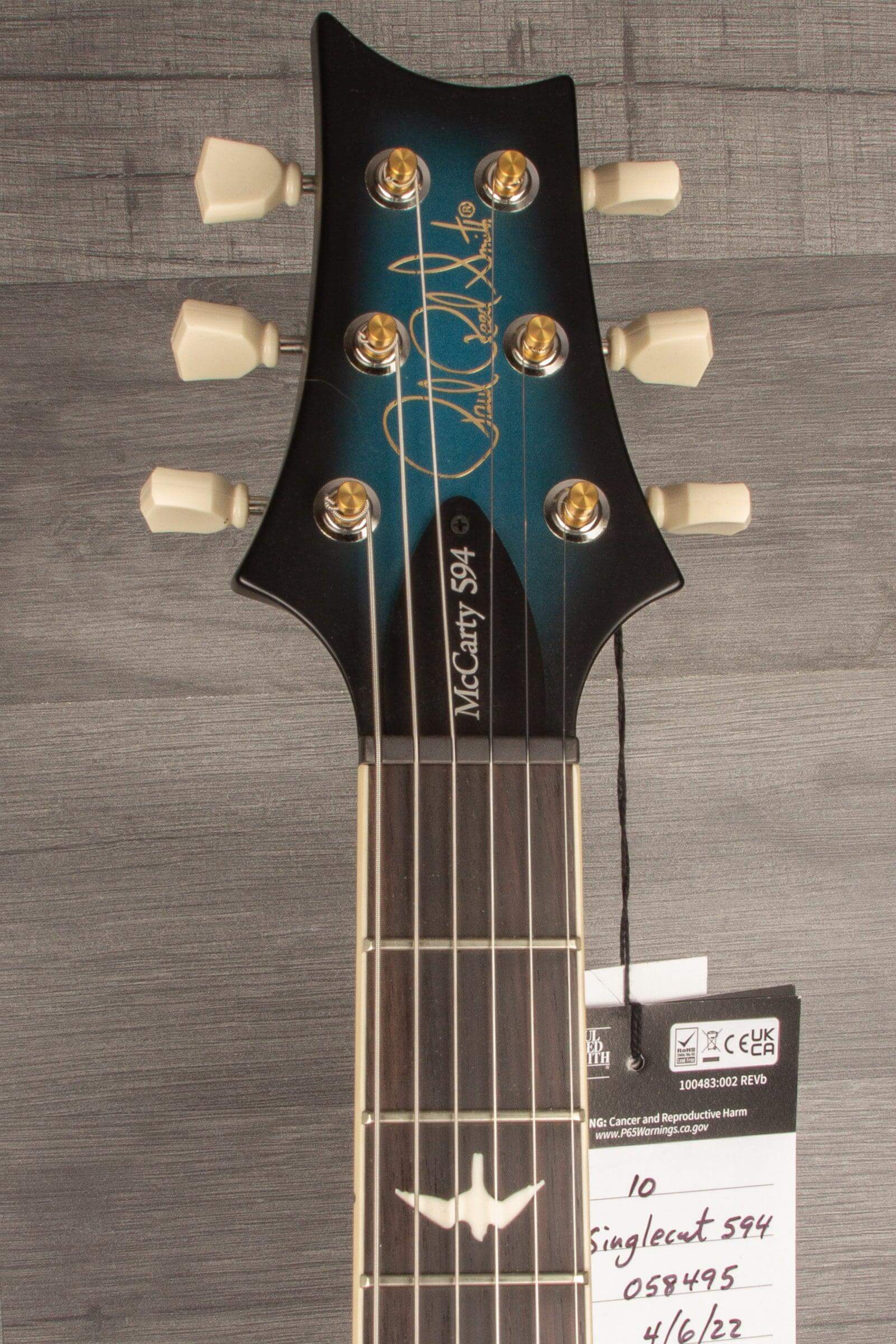 PRS S2 McCarty Custom Colour Electric Guitar - Satin Metallic Blue burst s#S2058495