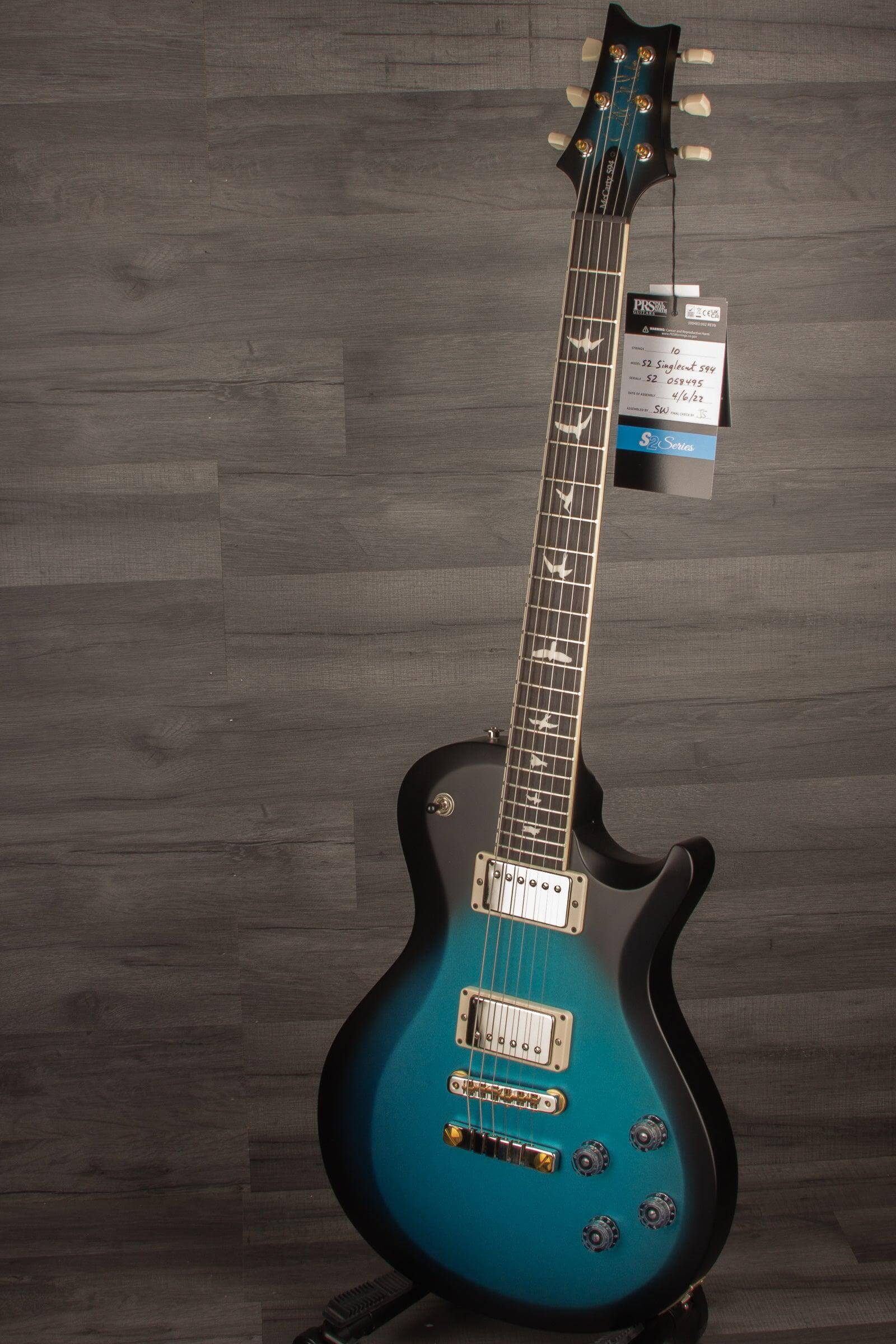 PRS S2 McCarty Custom Colour Electric Guitar - Satin Metallic Blue burst s#S2058495