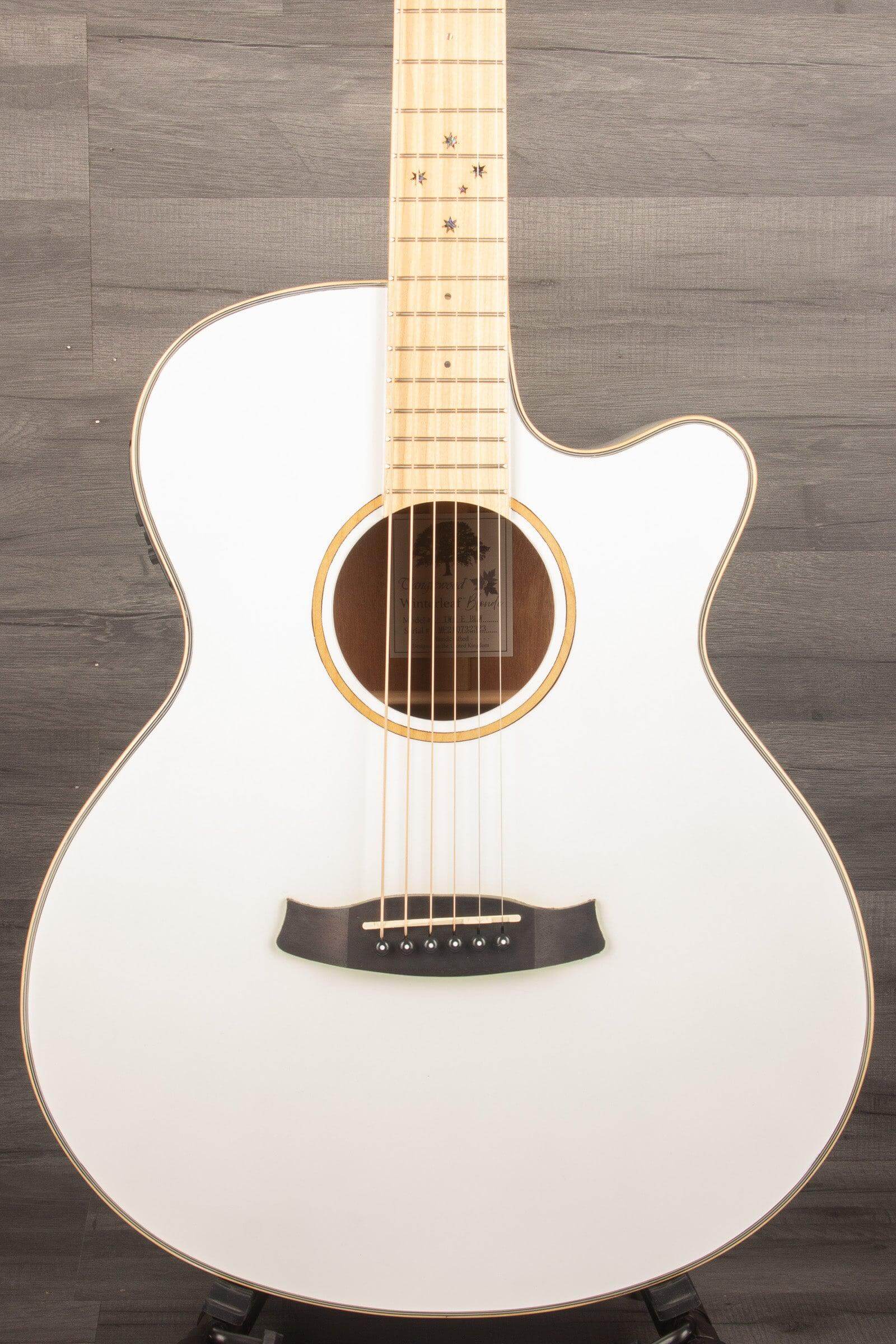 Tanglewood TW4 BLW Super Folk Electro-Acoustic, Whitsunday White Gloss