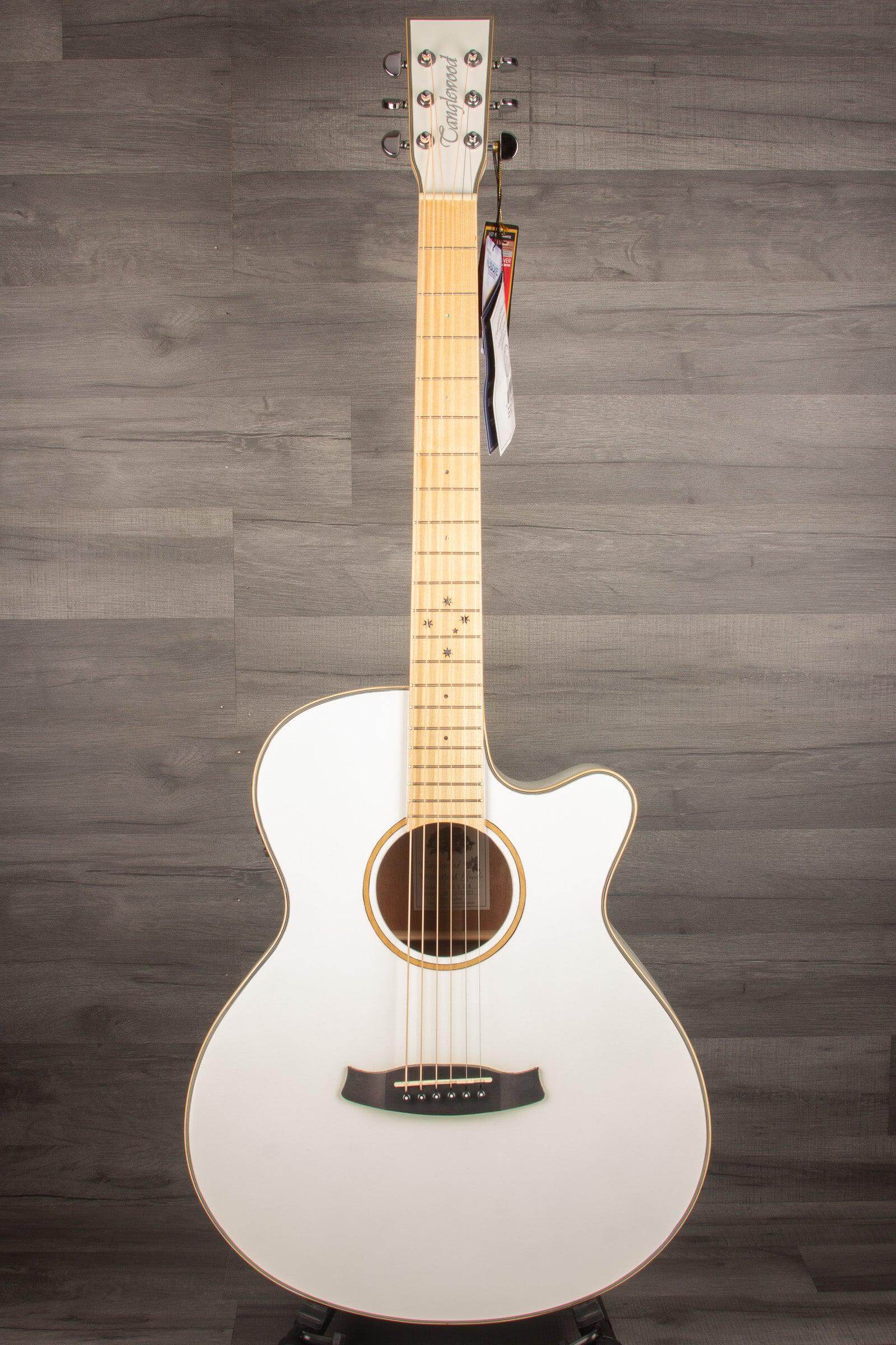 Tanglewood TW4 BLW Super Folk Electro-Acoustic, Whitsunday White Gloss