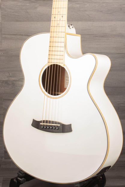 Tanglewood TW4 BLW Super Folk Electro-Acoustic, Whitsunday White Gloss
