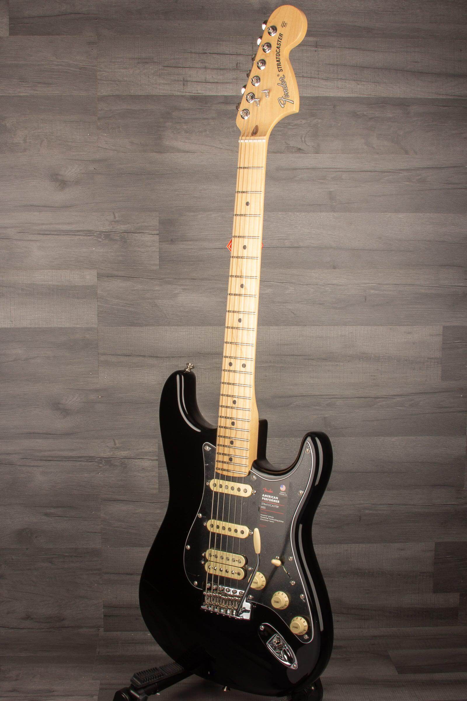 Fender American Performer HSS Stratocaster Electric Guitar - Black, Maple Neck