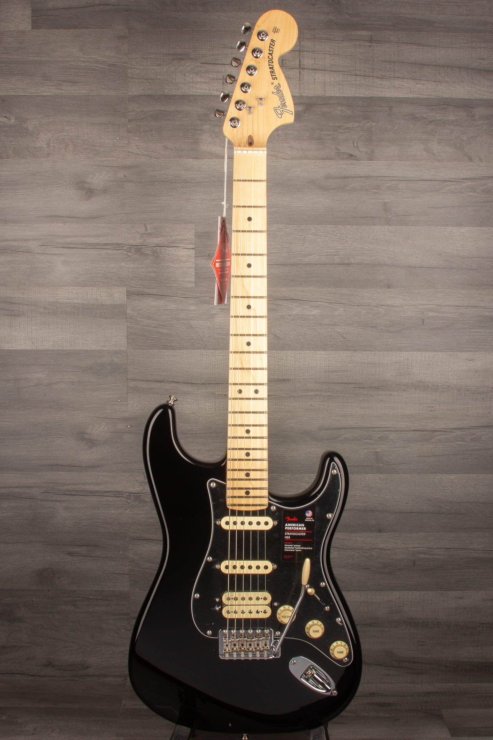 Fender American Performer HSS Stratocaster Electric Guitar - Black, Maple Neck