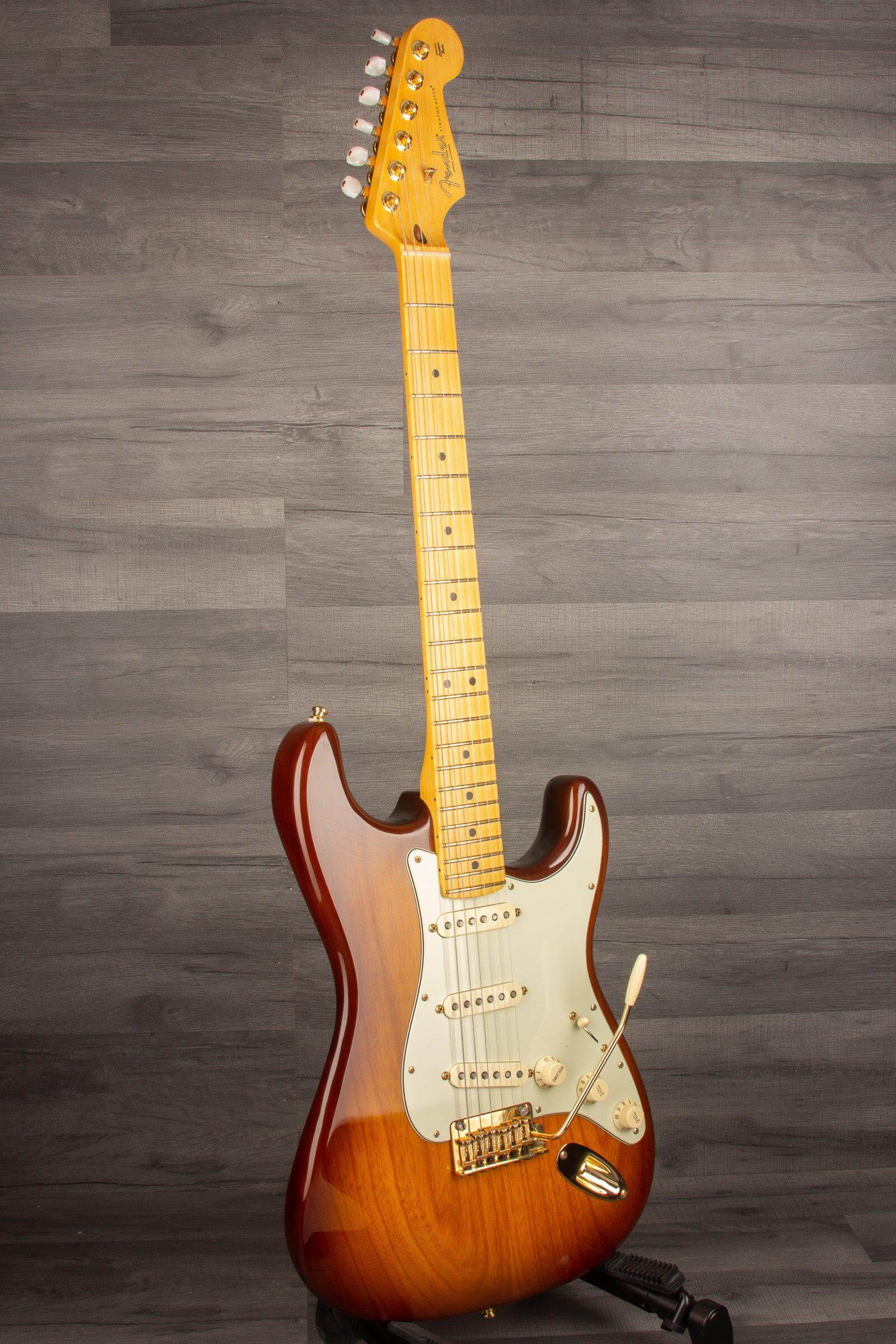 USED - Fender 75th Anniversary Commemorative Stratocaster 2-Colour Bourbon Burst - MusicStreet