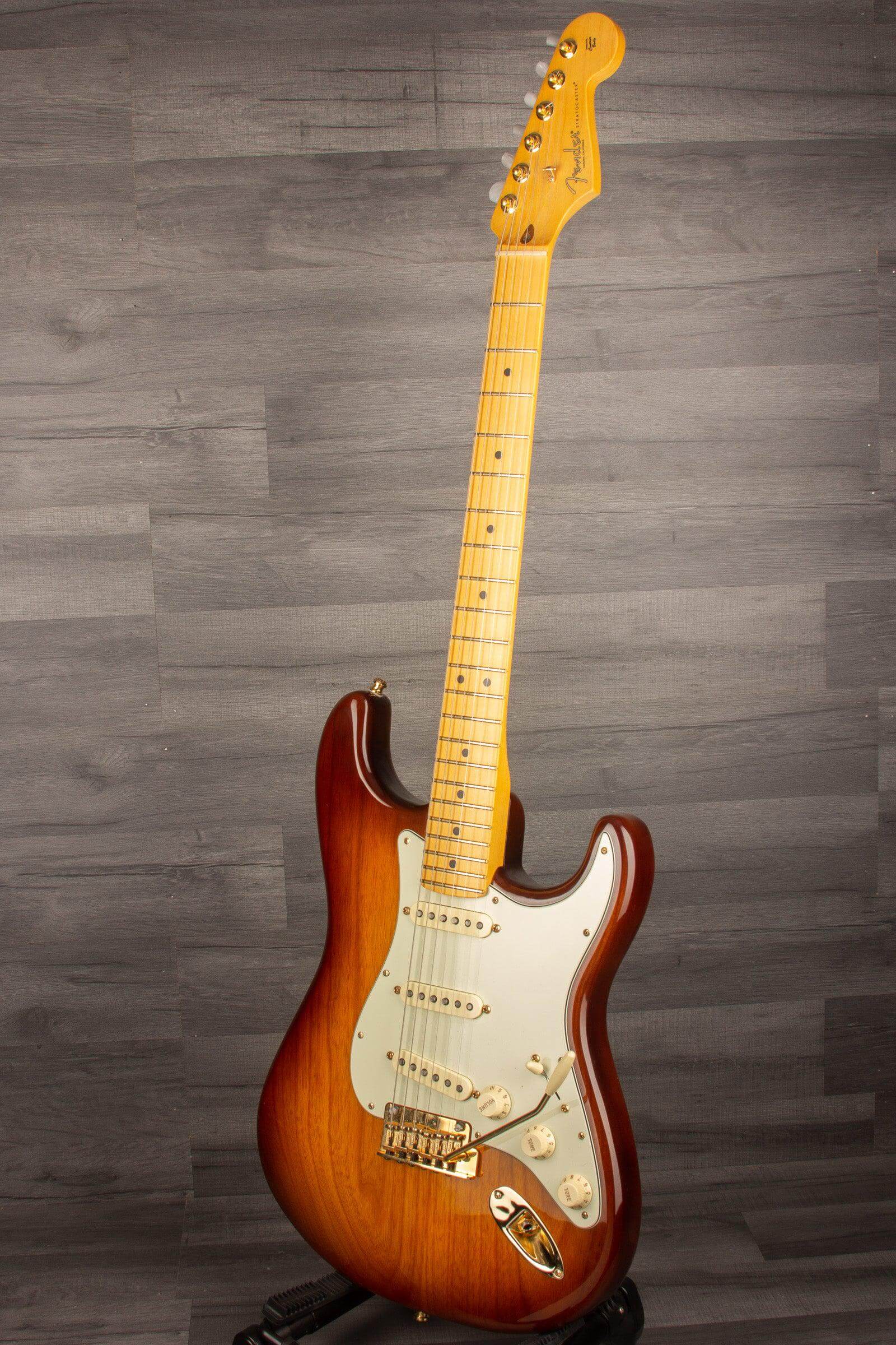 USED - Fender 75th Anniversary Commemorative Stratocaster 2-Colour Bourbon Burst - MusicStreet