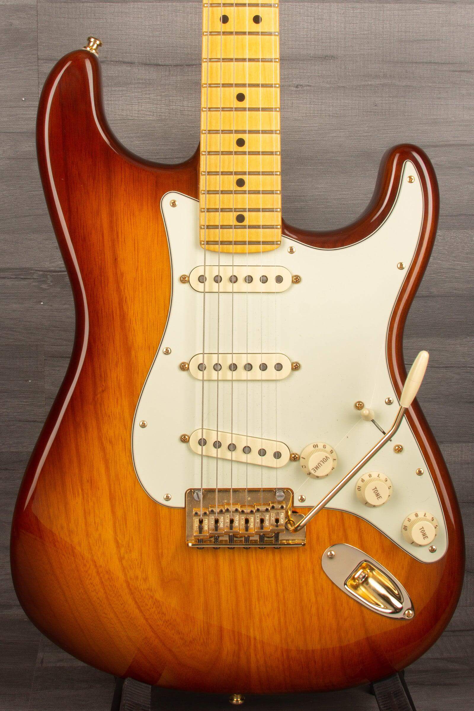 USED - Fender 75th Anniversary Commemorative Stratocaster 2-Colour Bourbon Burst - MusicStreet