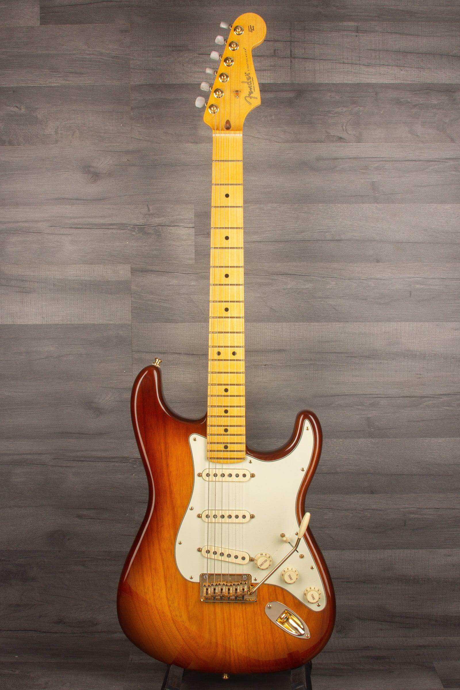 USED - Fender 75th Anniversary Commemorative Stratocaster 2-Colour Bourbon Burst - MusicStreet