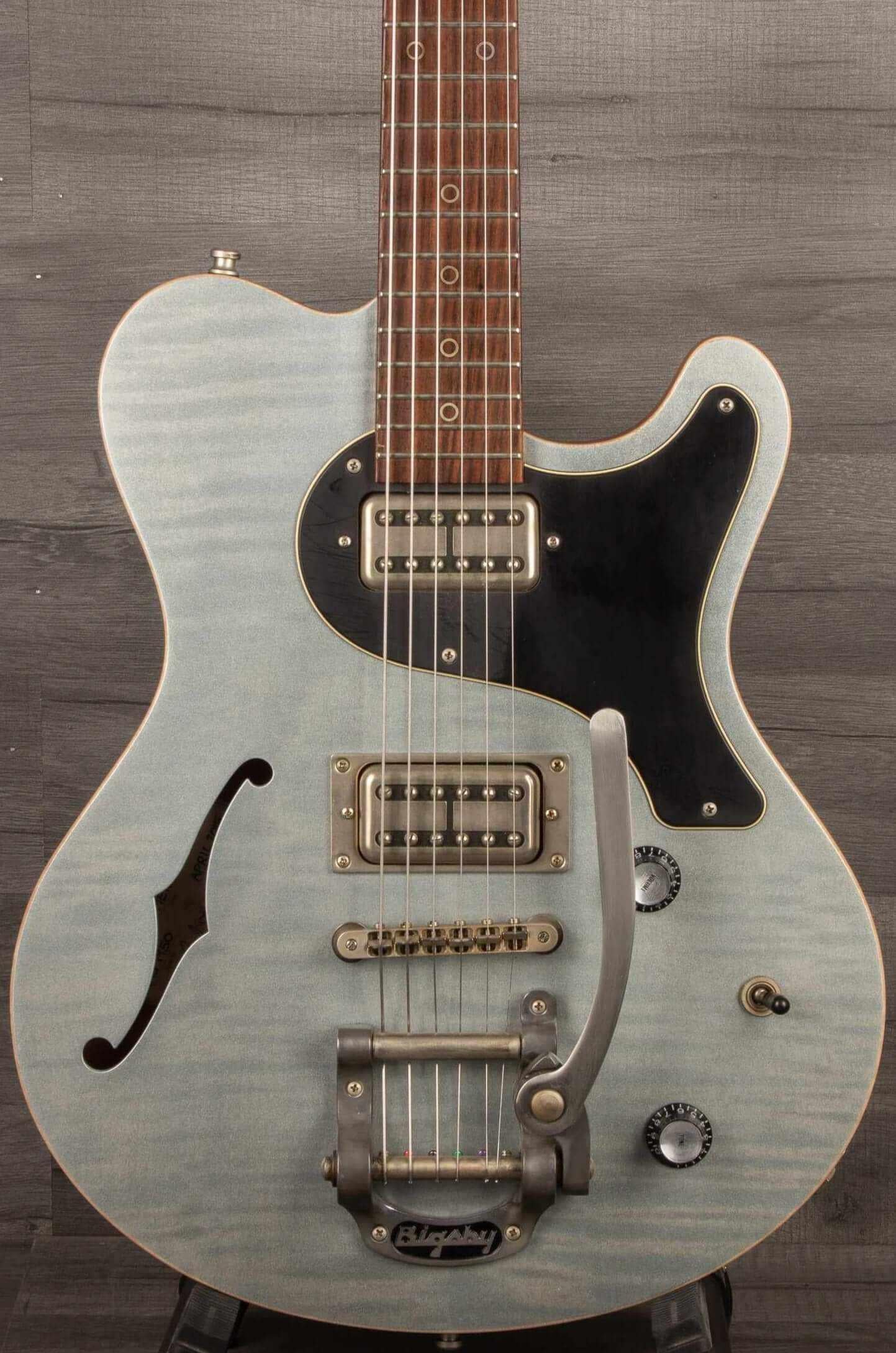 USED - Nik Huber Surfmeister Custom with Bigsby, Worn Iced Blue