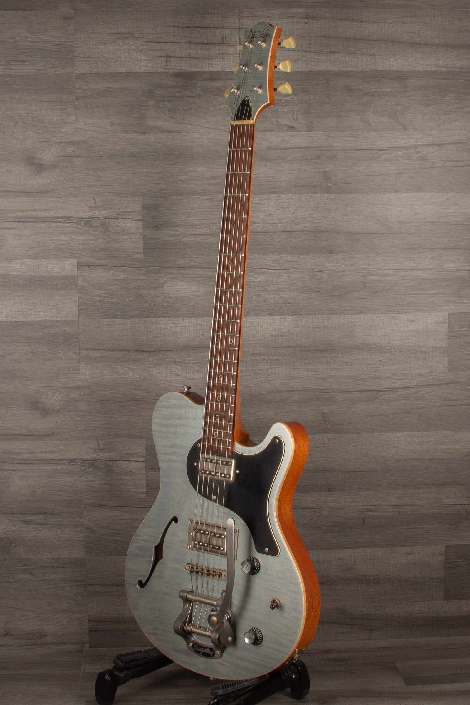 USED - Nik Huber Surfmeister Custom with Bigsby, Worn Iced Blue