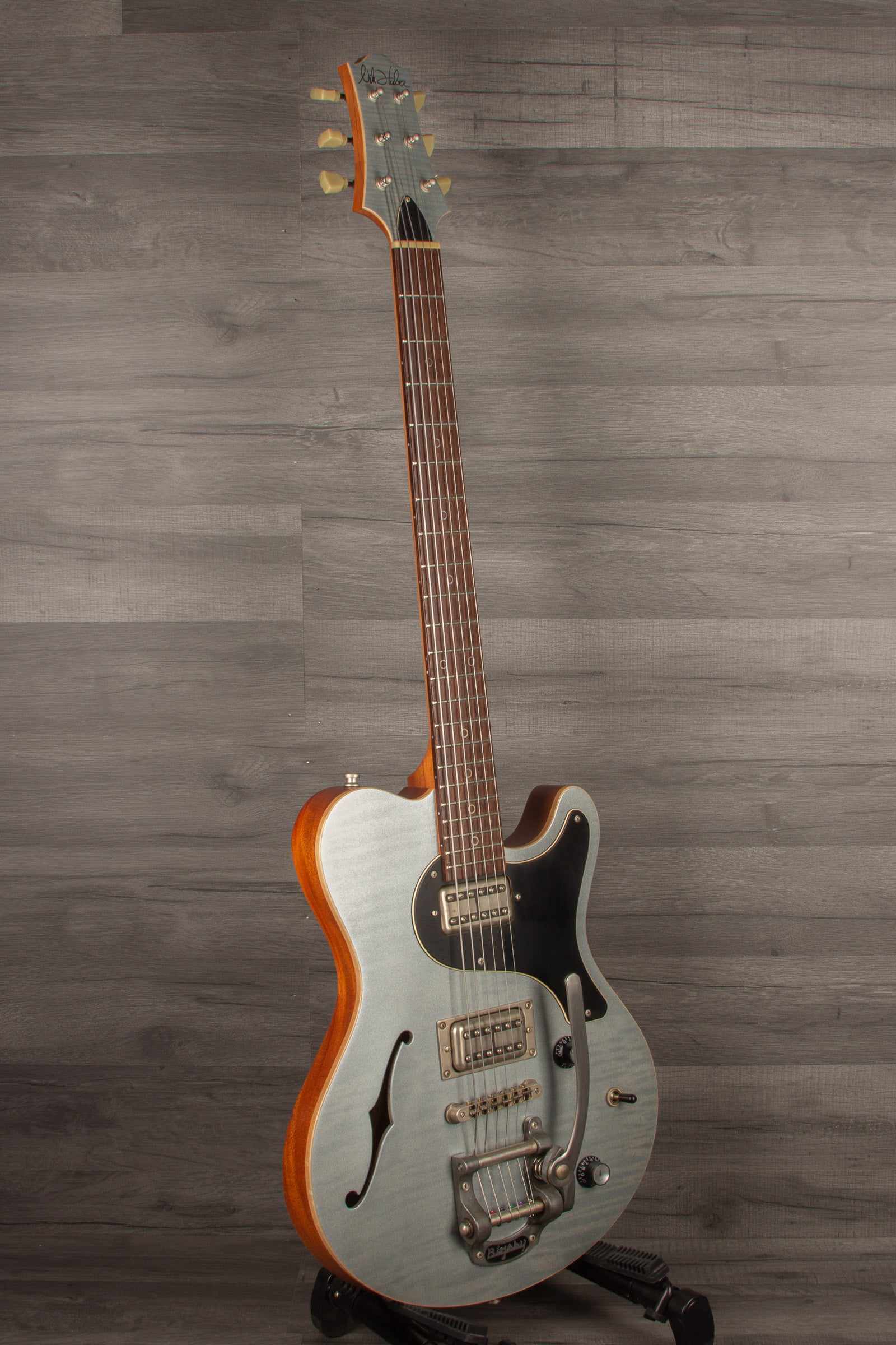 USED - Nik Huber Surfmeister Custom with Bigsby, Worn Iced Blue