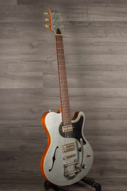 USED - Nik Huber Surfmeister Custom with Bigsby, Worn Iced Blue