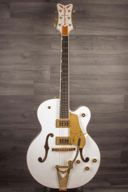 Gretsch G6136TG Players Edition Falcon™ Hollow Body Electric Guitar - White, String-Thru Bigsby®, Gold Hardware, Ebony Fingerboard