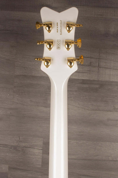 Gretsch G6136TG Players Edition Falcon™ Hollow Body Electric Guitar - White, String-Thru Bigsby®, Gold Hardware, Ebony Fingerboard