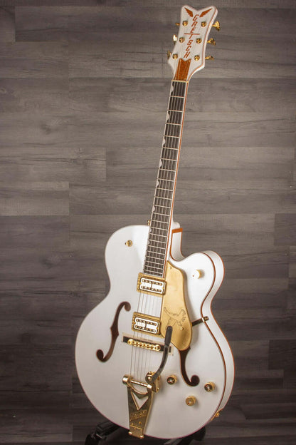 Gretsch G6136TG Players Edition Falcon™ Hollow Body Electric Guitar - White, String-Thru Bigsby®, Gold Hardware, Ebony Fingerboard