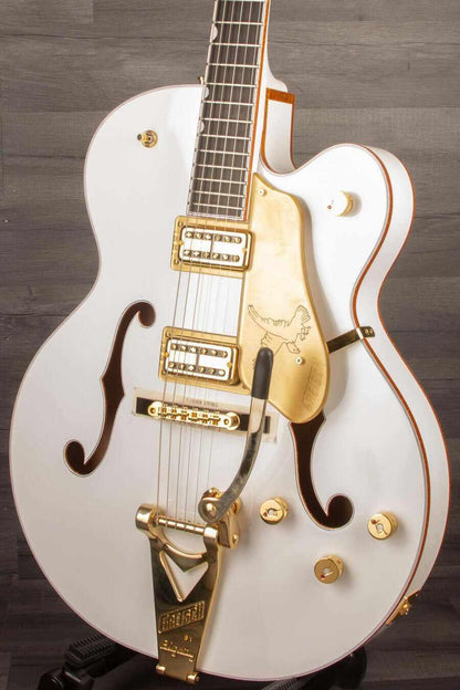 Gretsch G6136TG Players Edition Falcon™ Hollow Body Electric Guitar - White, String-Thru Bigsby®, Gold Hardware, Ebony Fingerboard