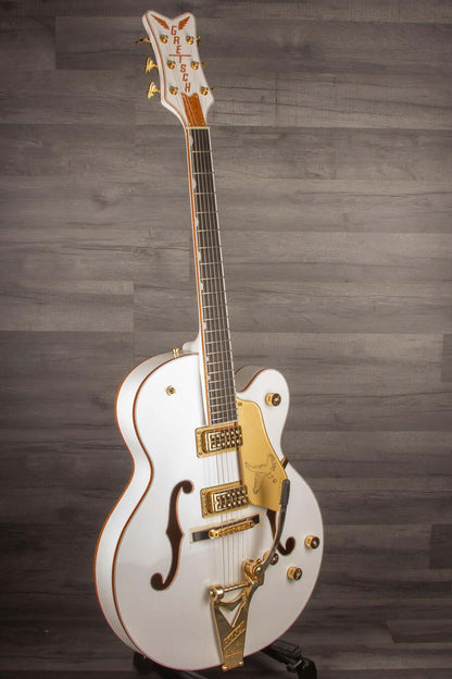 Gretsch G6136TG Players Edition Falcon™ Hollow Body Electric Guitar - White, String-Thru Bigsby®, Gold Hardware, Ebony Fingerboard