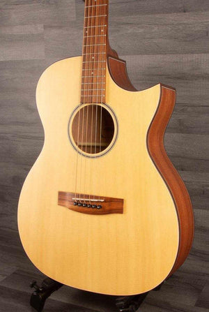 Aria 101CE MTN Electro-Cutaway Acoustic Guitar Natural - Set Up by MusicStreet