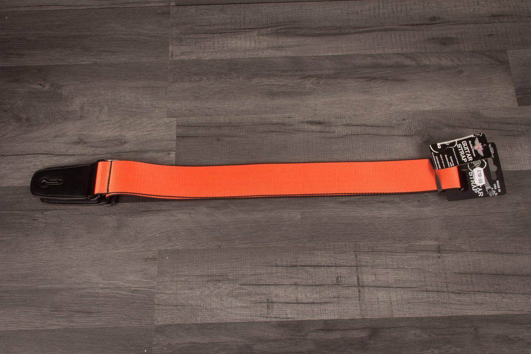 Buckle Down Neon Orange Guitar Strap