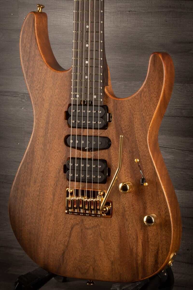 Charvel Electric Guitar Charvel - MJDK24 HSH 2PT E Mahogany with Figured Walnut, Streaky Ebony Fingerboard, Natural