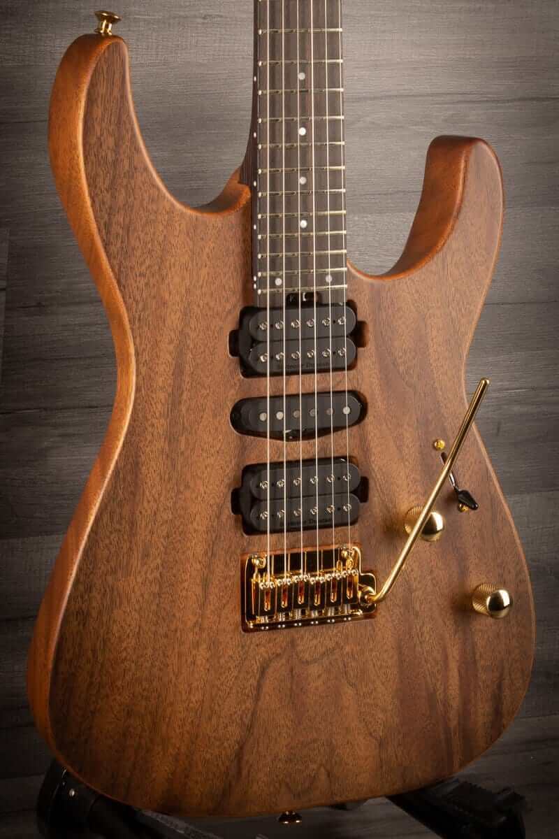 Charvel Electric Guitar Charvel - MJDK24 HSH 2PT E Mahogany with Figured Walnut, Streaky Ebony Fingerboard, Natural