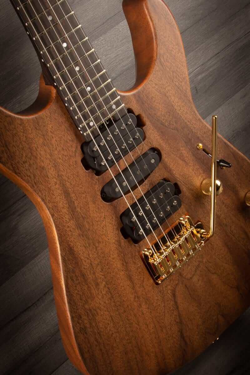 Charvel Electric Guitar Charvel - MJDK24 HSH 2PT E Mahogany with Figured Walnut, Streaky Ebony Fingerboard, Natural