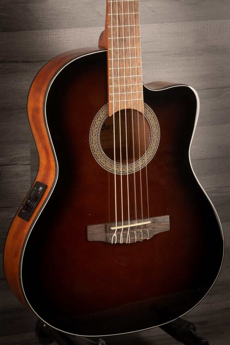 Cort Jade E Nylon - Dark Brown Burst, Electro Nylon Guitar - Acoustic Guitar