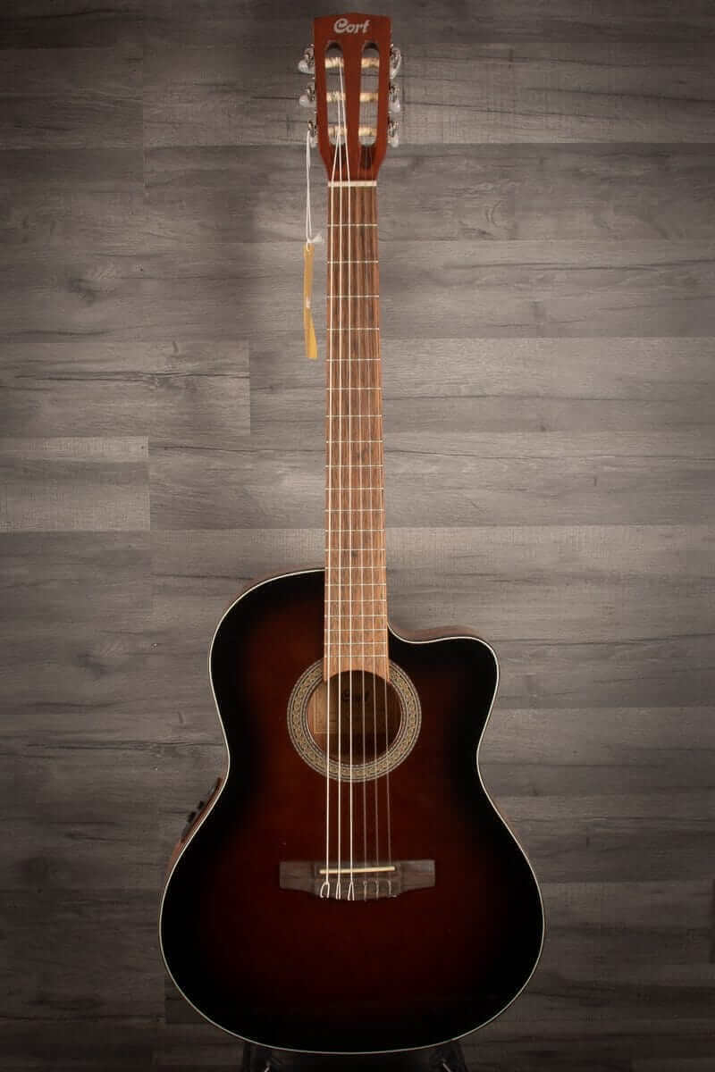 Cort Jade E Nylon - Dark Brown Burst, Electro Nylon Guitar - Acoustic Guitar