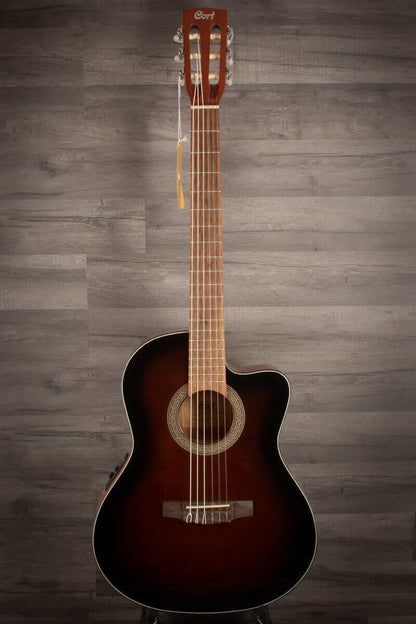 Cort Jade E Nylon - Dark Brown Burst, Electro Nylon Guitar - Acoustic Guitar