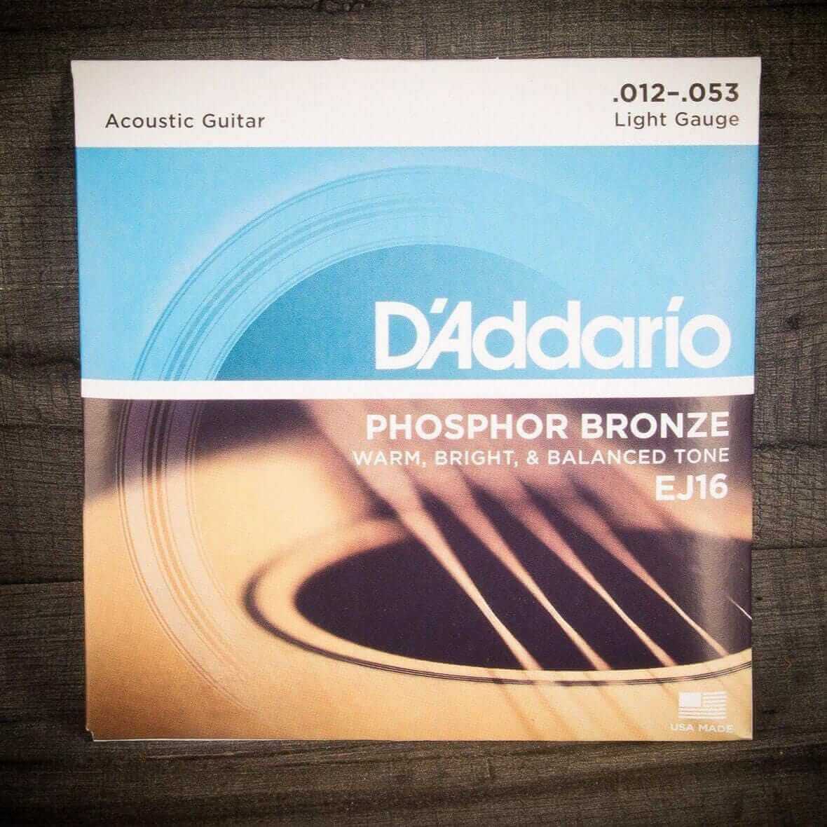 D'Addario EJ16 Phosphor Bronze 12-53 Acoustic Guitar Strings