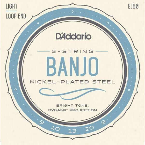 D'Addario EJ60 5-String Banjo Strings, Nickel, Light, 9-20