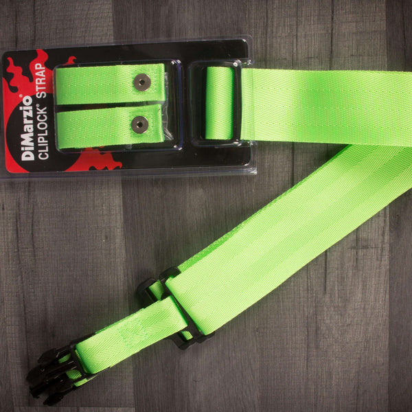 Dimarzio Accessories Dimarzio ClipLock® Quick Release Guitar Strap 2" Neon Green