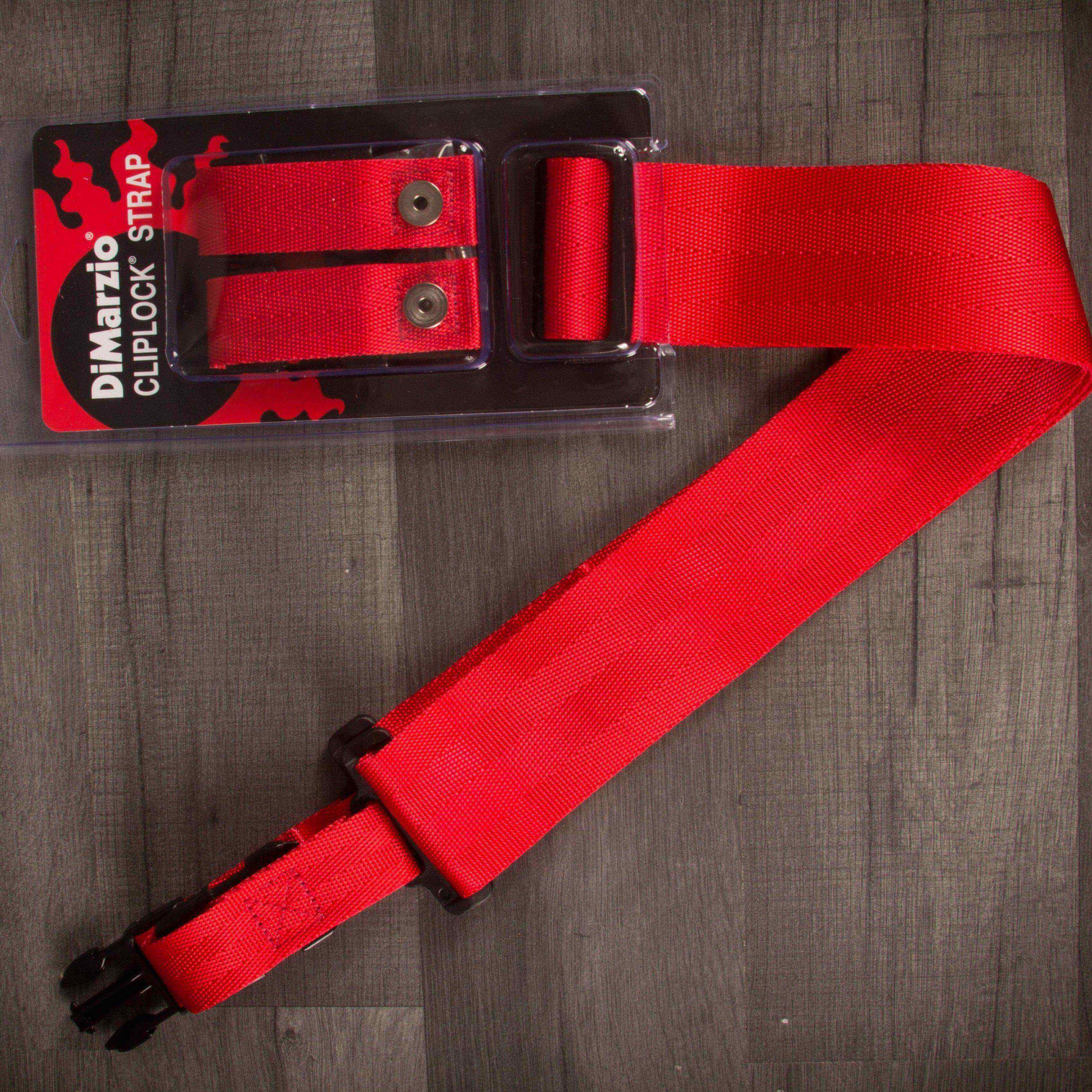 Dimarzio ClipLock® Quick Release Guitar Strap 2" nylon, red