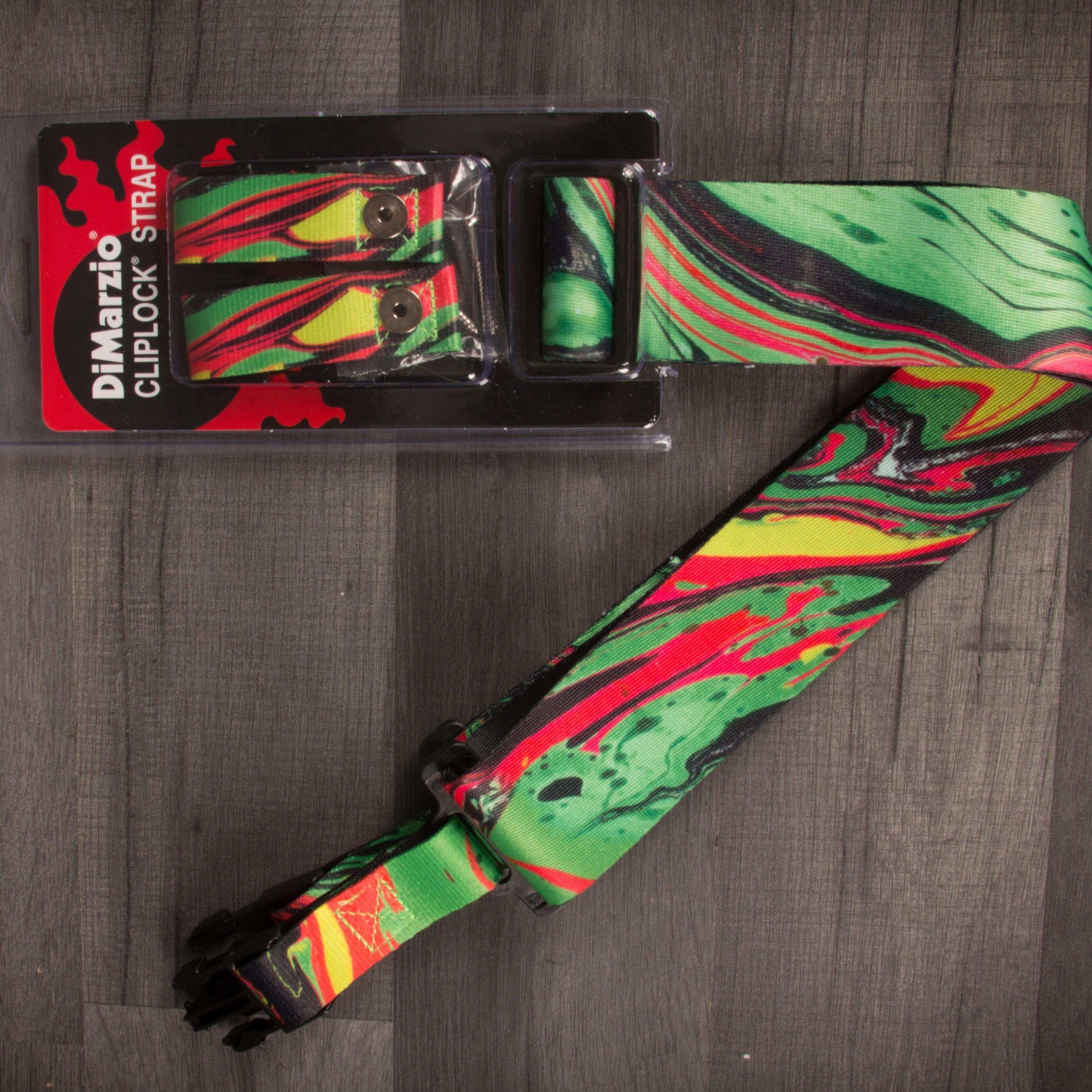 DiMarzio ClipLock® Steve Vai Guitar Strap - Green Universe