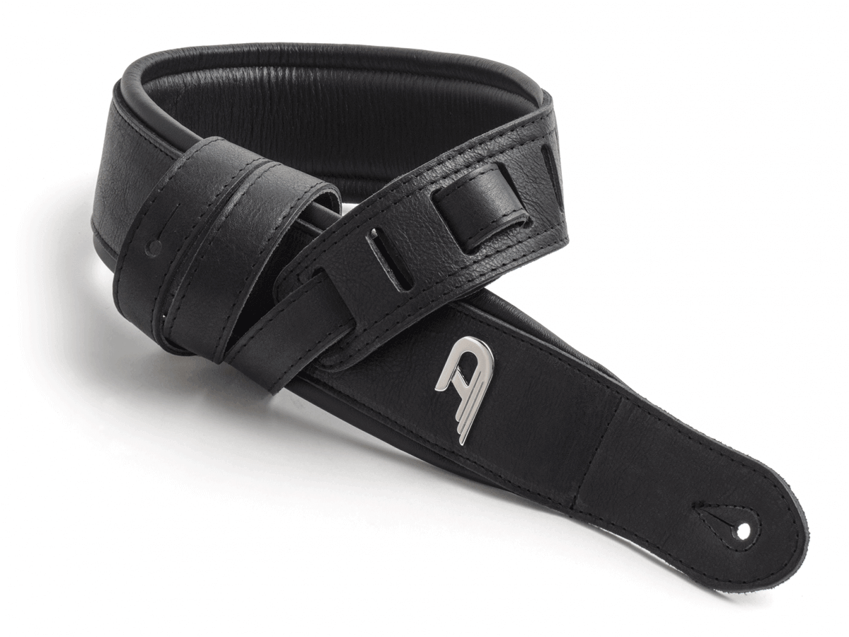 Duesenberg Custom Leather Padded Strap - Black - MusicStreet