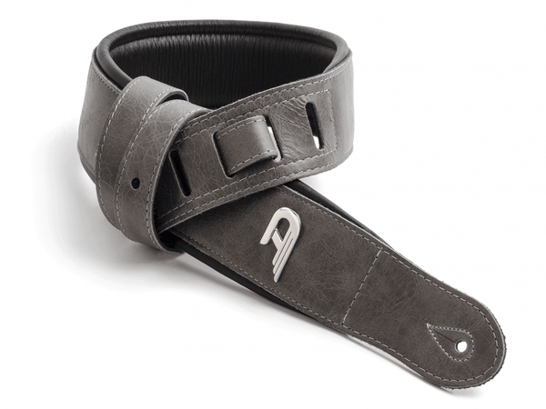 Duesenberg Accessories Duesenberg Custom Leather Padded Strap - Grey on Black