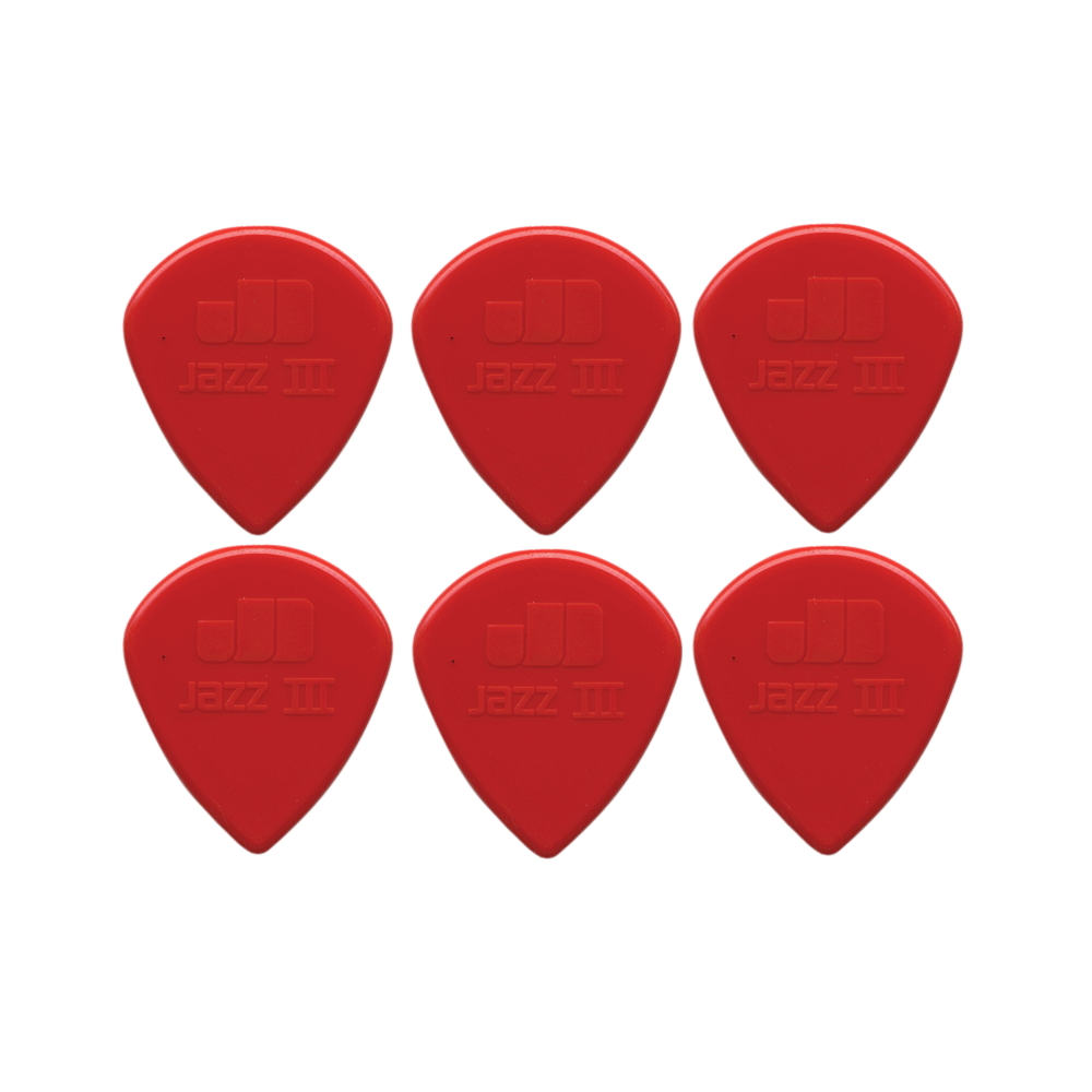 Dunlop Nylon Jazz III 6 Pack Red