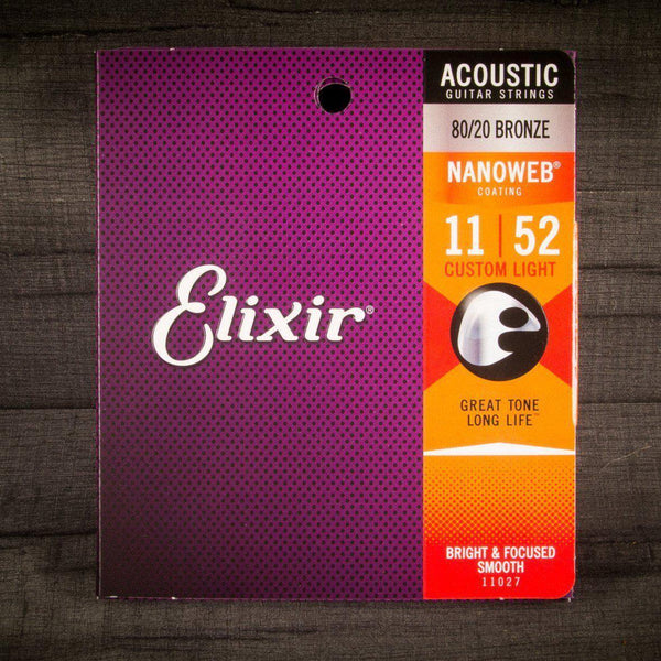 Elixir 11 52 Nanoweb Coated Acoustic Guitar Strings MusicStreet