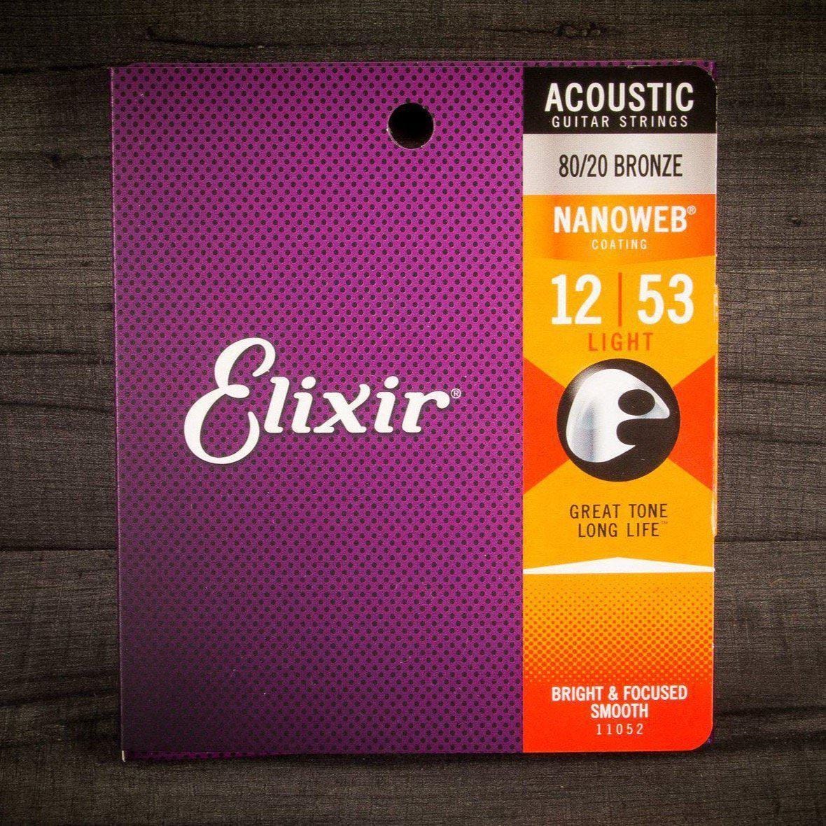 Elixir 12-53 Nanoweb Coated Acoustic Guitar Strings