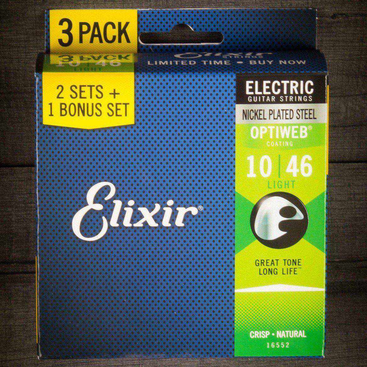 Elixir Electric Optiweb Guitar Strings 3 Pack: 10-46